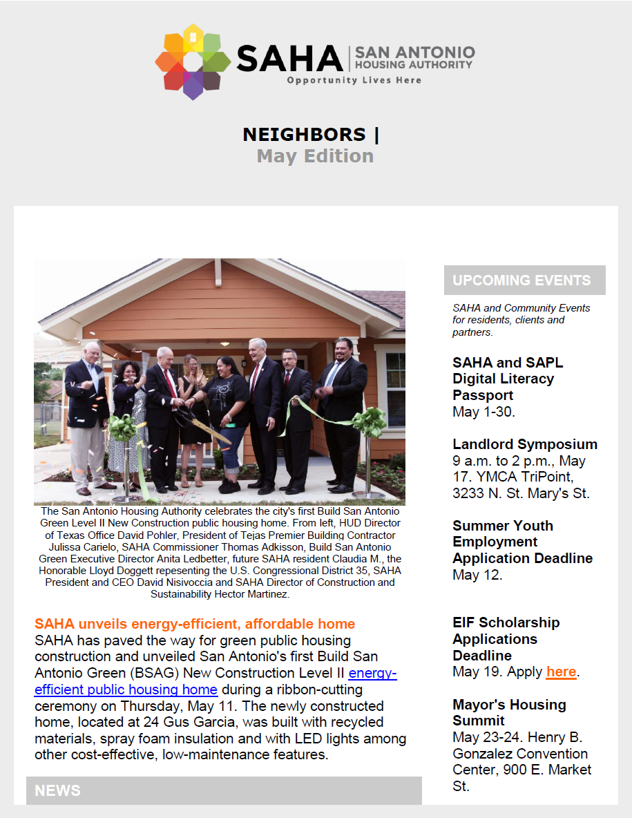 Saha newsletter