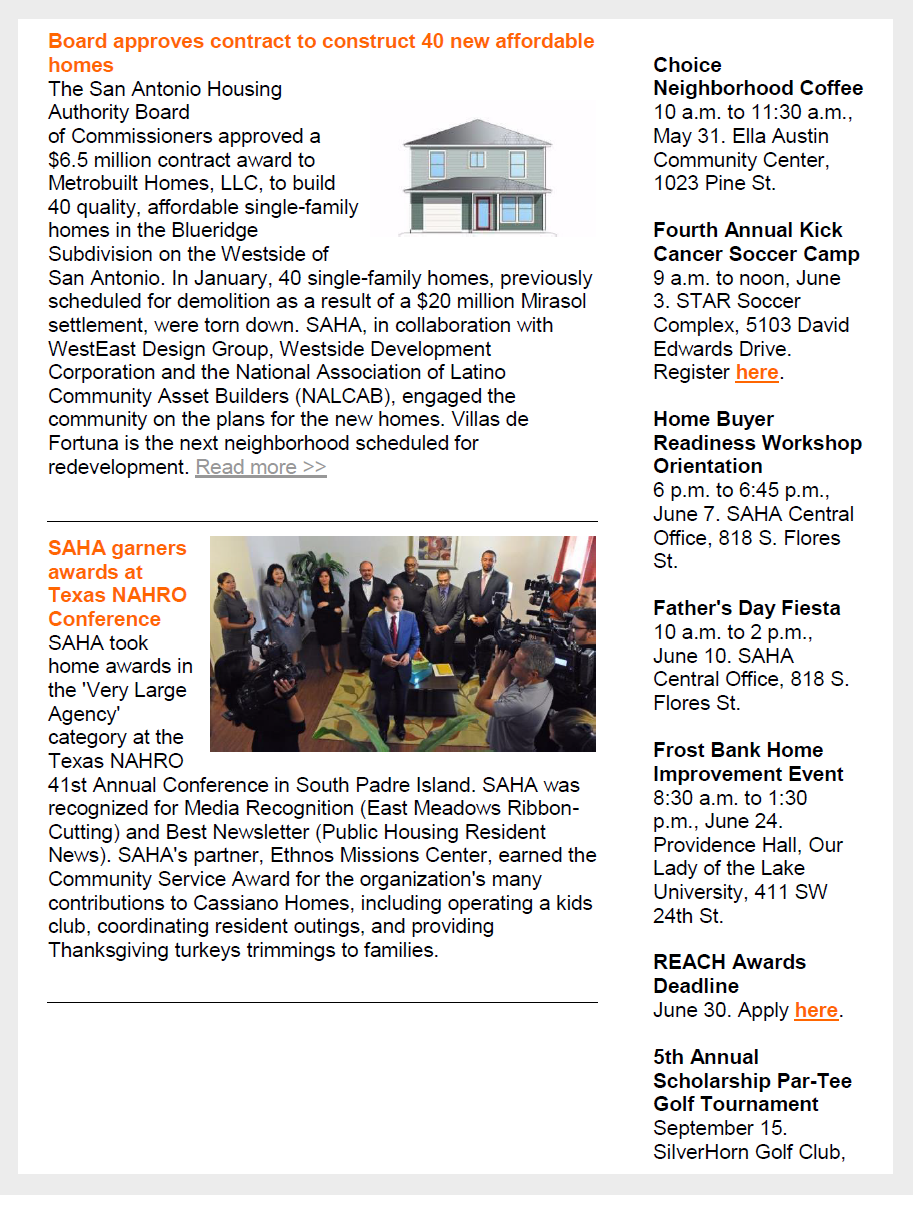 Saha newsletter