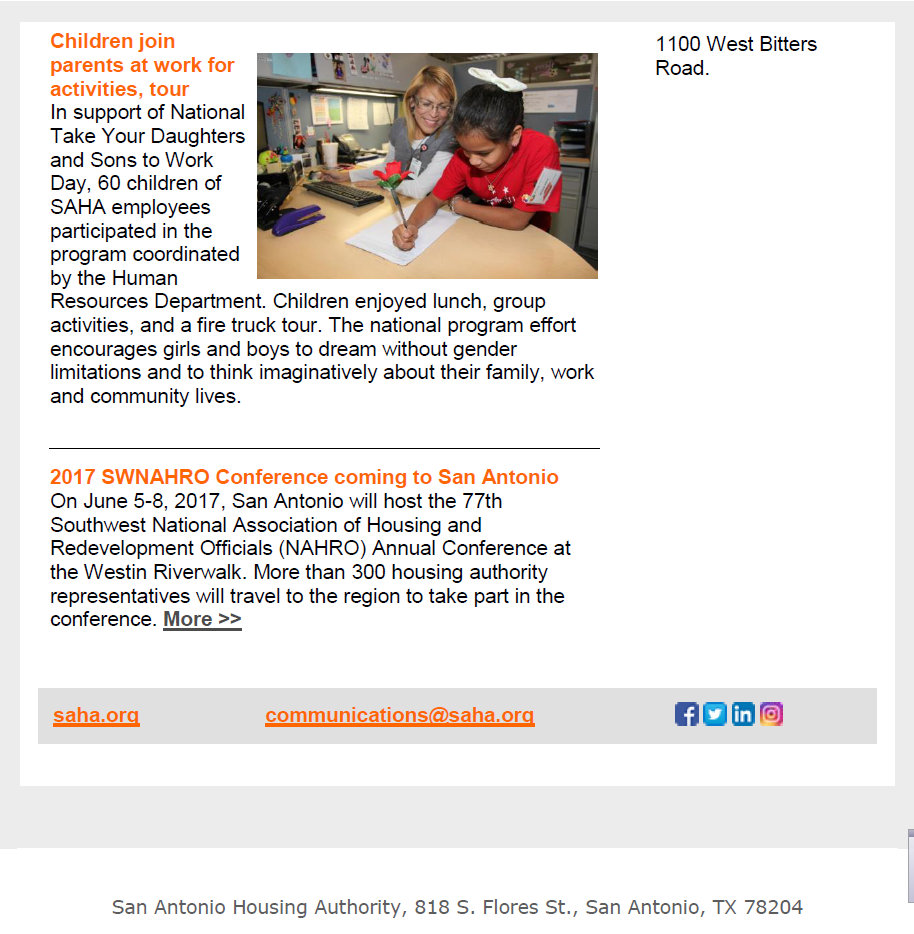 Saha newsletter